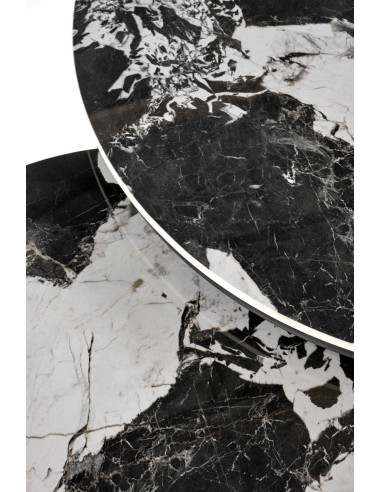 ALEXANDRA zestaw 2 ław, czarny marmur / czarny