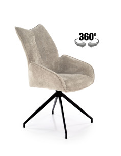 K553 Krzesło Beżowe Obracane 360°, Nogi Czarne | Ergonomiczny Komfort