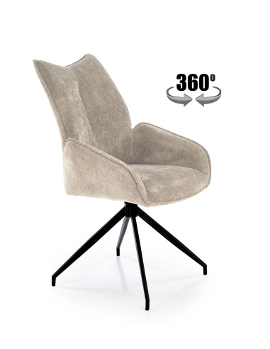 K553 Krzesło Beżowe Obracane 360°, Nogi Czarne | Ergonomiczny Komfort