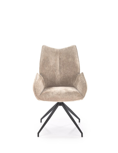 K553 Krzesło Beżowe Obracane 360°, Nogi Czarne | Ergonomiczny Komfort