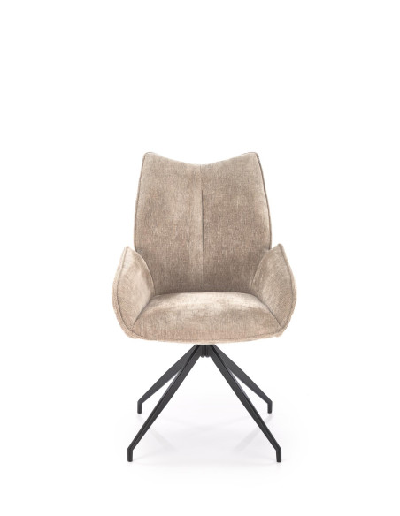 K553 Krzesło Beżowe Obracane 360°, Nogi Czarne | Ergonomiczny Komfort