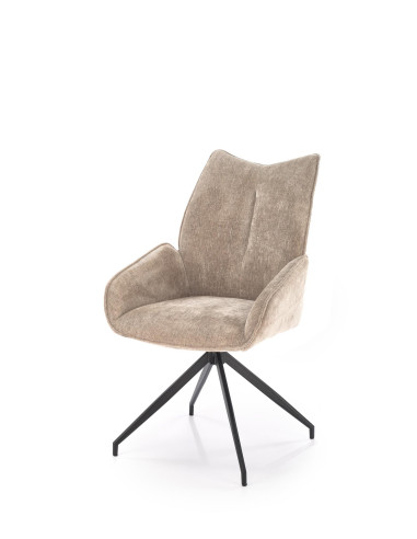K553 Krzesło Beżowe Obracane 360°, Nogi Czarne | Ergonomiczny Komfort