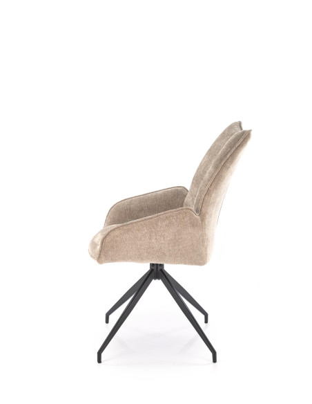 K553 Krzesło Beżowe Obracane 360°, Nogi Czarne | Ergonomiczny Komfort