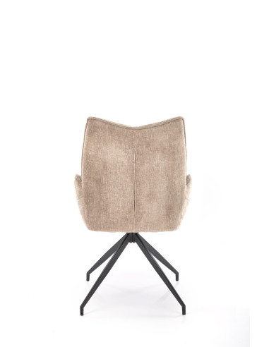 K553 Krzesło Beżowe Obracane 360°, Nogi Czarne | Ergonomiczny Komfort