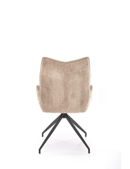 K553 Krzesło Beżowe Obracane 360°, Nogi Czarne | Ergonomiczny Komfort