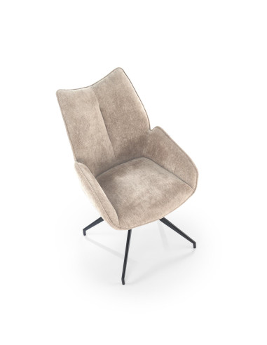 K553 Krzesło Beżowe Obracane 360°, Nogi Czarne | Ergonomiczny Komfort