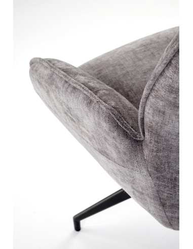 K553 Krzesło Popielate Obracane 360°, Nogi Czarne | Ergonomiczny Komfort