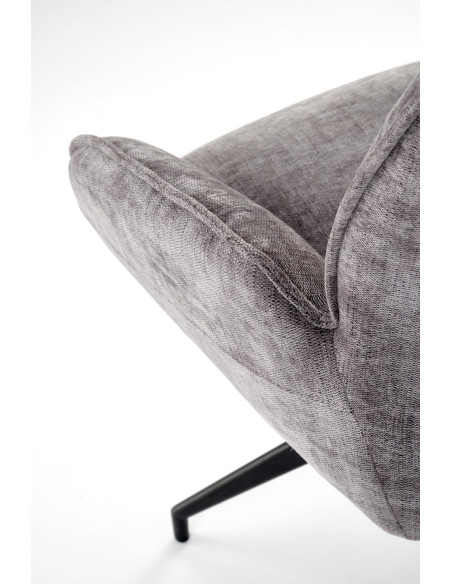 K553 Krzesło Popielate Obracane 360°, Nogi Czarne | Ergonomiczny Komfort