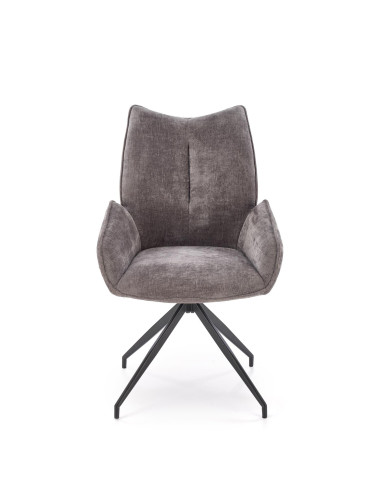 K553 Krzesło Popielate Obracane 360°, Nogi Czarne | Ergonomiczny Komfort