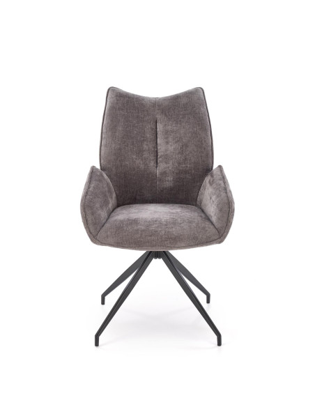 K553 Krzesło Popielate Obracane 360°, Nogi Czarne | Ergonomiczny Komfort