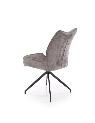 K553 Krzesło Popielate Obracane 360°, Nogi Czarne | Ergonomiczny Komfort