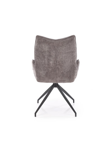 K553 Krzesło Popielate Obracane 360°, Nogi Czarne | Ergonomiczny Komfort