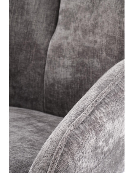 K553 Krzesło Popielate Obracane 360°, Nogi Czarne | Ergonomiczny Komfort