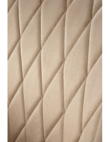 K558 Krzesło Beżowe Pikowane Velvet w Romby, Nogi Czarne | Szykowne