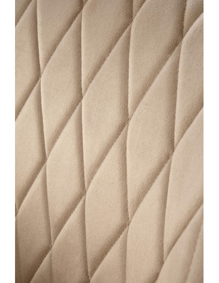 K558 Krzesło Beżowe Pikowane Velvet w Romby, Nogi Czarne | Szykowne