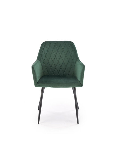 K558 Krzesło C.Zielone Pikowane Velvet w Romby, Nogi Czarne | Szykowne