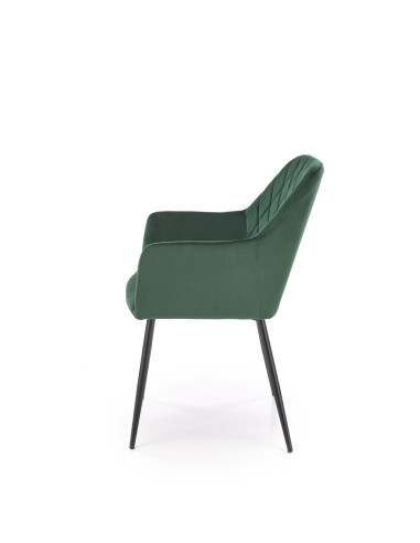 K558 Krzesło C.Zielone Pikowane Velvet w Romby, Nogi Czarne | Szykowne