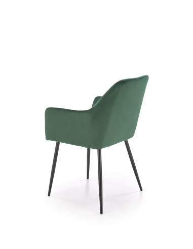 K558 Krzesło C.Zielone Pikowane Velvet w Romby, Nogi Czarne | Szykowne