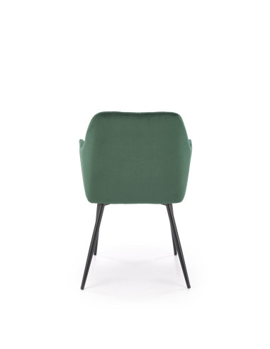 K558 Krzesło C.Zielone Pikowane Velvet w Romby, Nogi Czarne | Szykowne