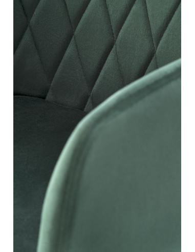 K558 Krzesło C.Zielone Pikowane Velvet w Romby, Nogi Czarne | Szykowne