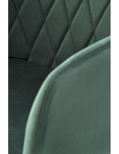 K558 Krzesło C.Zielone Pikowane Velvet w Romby, Nogi Czarne | Szykowne