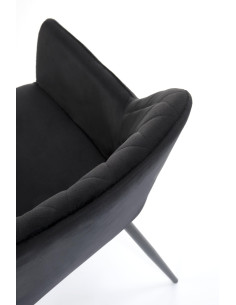 K558 Krzesło Czarne Pikowane Velvet w Romby, Nogi Czarne | Szykowne 2