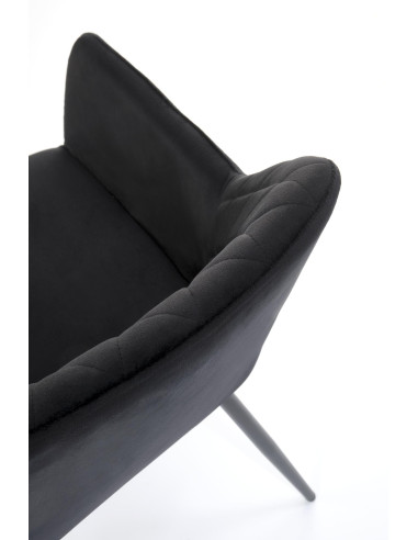 K558 Krzesło Czarne Pikowane Velvet w Romby, Nogi Czarne | Szykowne