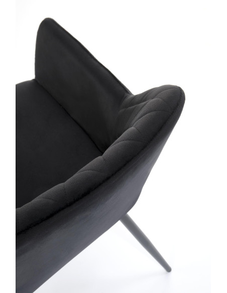 K558 Krzesło Czarne Pikowane Velvet w Romby, Nogi Czarne | Szykowne