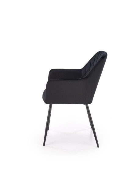 K558 Krzesło Czarne Pikowane Velvet w Romby, Nogi Czarne | Szykowne