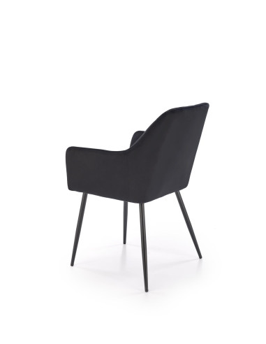 K558 Krzesło Czarne Pikowane Velvet w Romby, Nogi Czarne | Szykowne