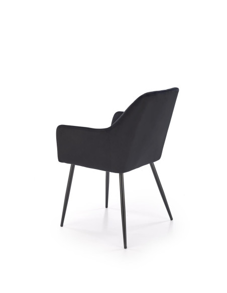 K558 Krzesło Czarne Pikowane Velvet w Romby, Nogi Czarne | Szykowne