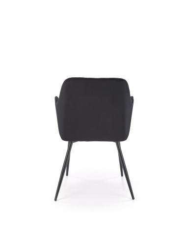 K558 Krzesło Czarne Pikowane Velvet w Romby, Nogi Czarne | Szykowne