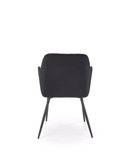 K558 Krzesło Czarne Pikowane Velvet w Romby, Nogi Czarne | Szykowne