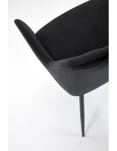 K558 Krzesło Czarne Pikowane Velvet w Romby, Nogi Czarne | Szykowne