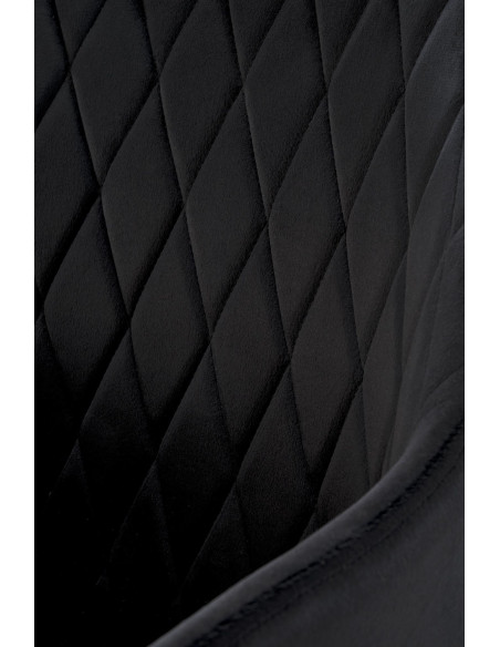 K558 Krzesło Czarne Pikowane Velvet w Romby, Nogi Czarne | Szykowne