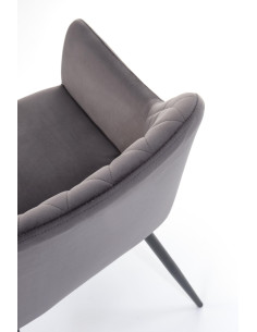 K558 Krzesło Popielate Pikowane Velvet w Romby, Nogi Czarne | Szykowne 2