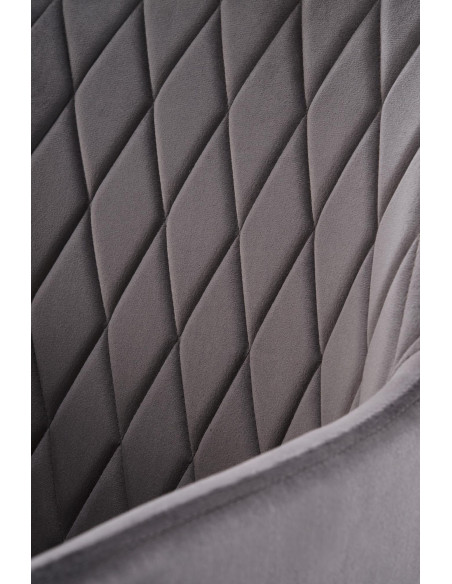 K558 Krzesło Popielate Pikowane Velvet w Romby, Nogi Czarne | Szykowne