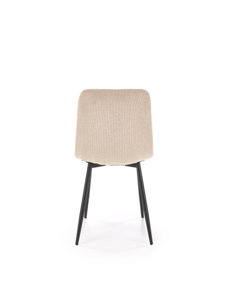 K560 Krzesło Beżowe Pikowane, Tkanina, Nogi Stalowe Czarne - Stylowa Forma