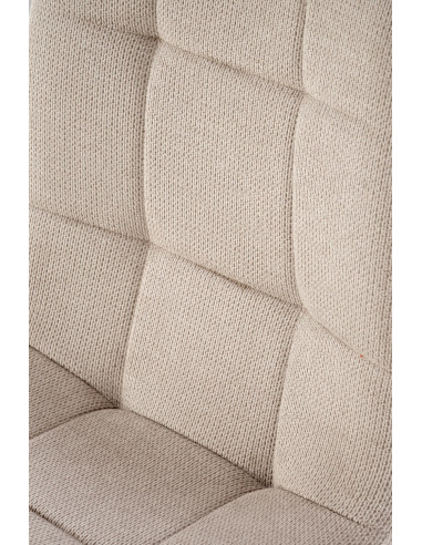 K560 Krzesło Beżowe Pikowane, Tkanina, Nogi Stalowe Czarne - Stylowa Forma