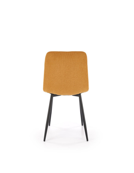 K560 Krzesło Musztardowe Pikowane, Tkanina, Nogi Stalowe Czarne - Stylowa Forma