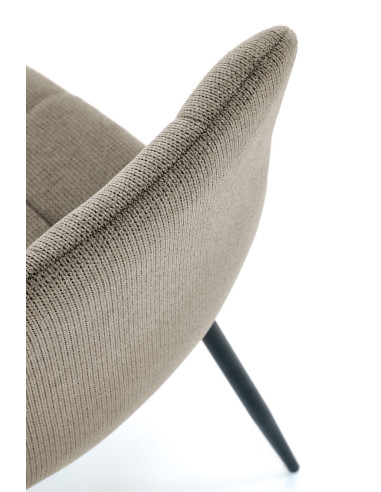 K560 Krzesło Oliwkowe Pikowane, Tkanina, Nogi Stalowe Czarne - Stylowa Forma