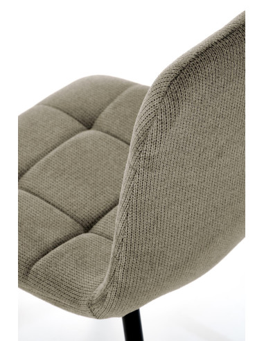 K560 Krzesło Oliwkowe Pikowane, Tkanina, Nogi Stalowe Czarne - Stylowa Forma