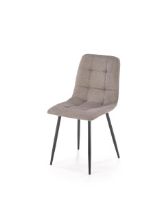 K560 Krzesło Popielate Pikowane, Tkanina, Nogi Stalowe Czarne - Stylowa Forma