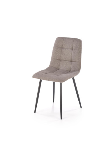 K560 Krzesło Popielate Pikowane, Tkanina, Nogi Stalowe Czarne - Stylowa Forma