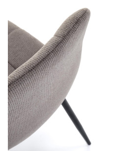 K560 Krzesło Popielate Pikowane, Tkanina, Nogi Stalowe Czarne - Stylowa Forma 2