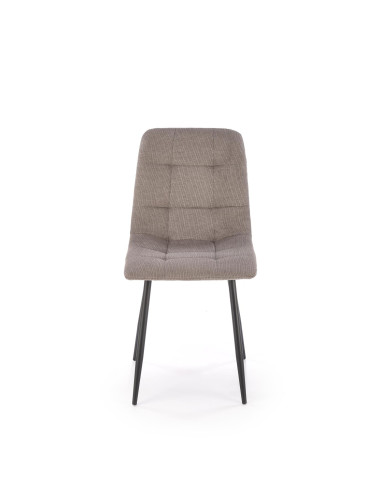 K560 Krzesło Popielate Pikowane, Tkanina, Nogi Stalowe Czarne - Stylowa Forma