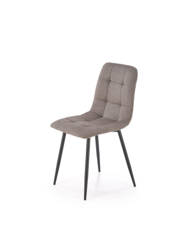 K560 Krzesło Popielate Pikowane, Tkanina, Nogi Stalowe Czarne - Stylowa Forma