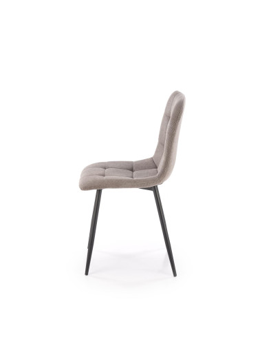 K560 Krzesło Popielate Pikowane, Tkanina, Nogi Stalowe Czarne - Stylowa Forma