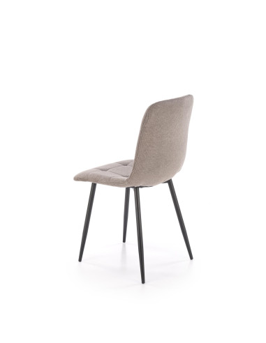 K560 Krzesło Popielate Pikowane, Tkanina, Nogi Stalowe Czarne - Stylowa Forma