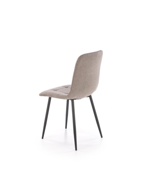 K560 Krzesło Popielate Pikowane, Tkanina, Nogi Stalowe Czarne - Stylowa Forma